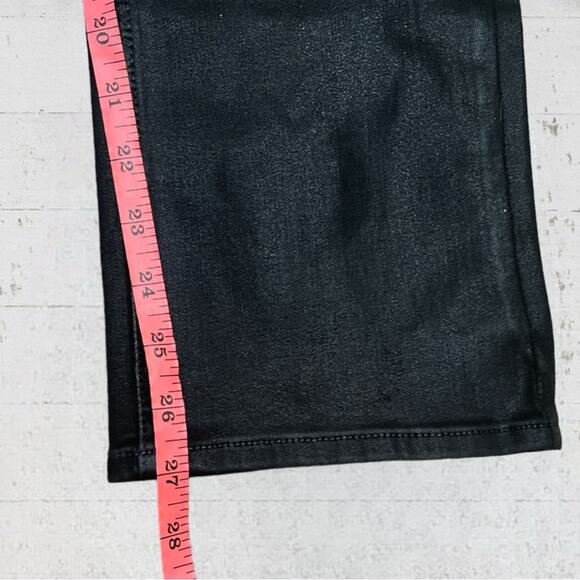 NWT Jen7 by 7 For All Mankind Coated Straight Ankle Jeans in Black Coat Size 12 - Picture 14 of 14